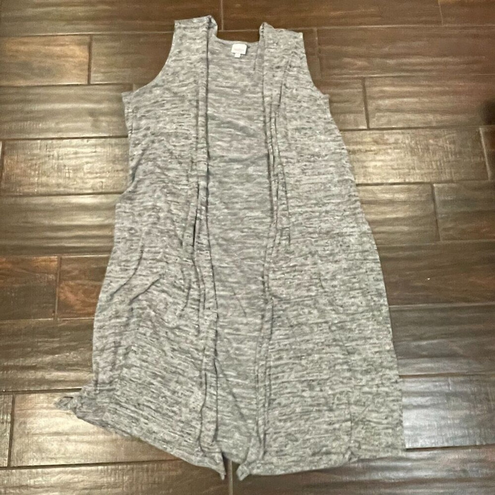 LuLaRoe Cardigan Vest Gray Womens Size Medium